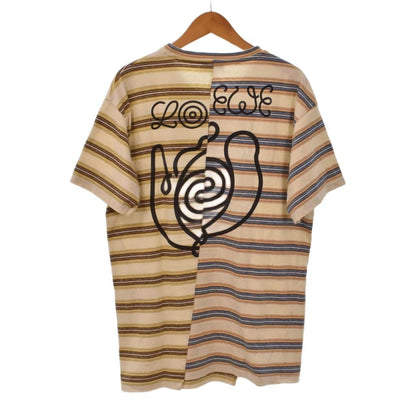 Loewe Eln Stripe Asymmetric T-Shirt Short Sleeve Striped Pattern Logo Back — view 2