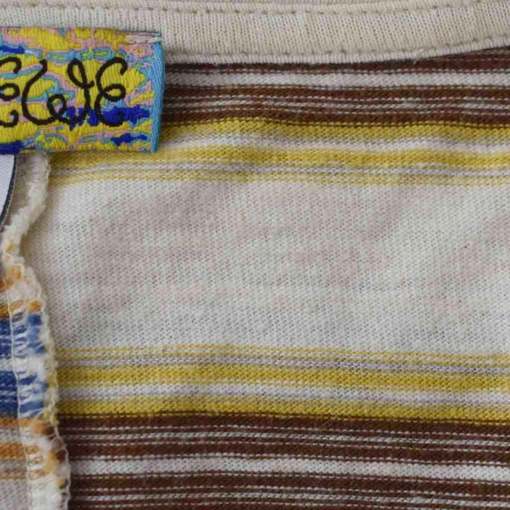 Loewe Eln Stripe Asymmetric T-Shirt Short Sleeve Striped Pattern Logo Back — view 4