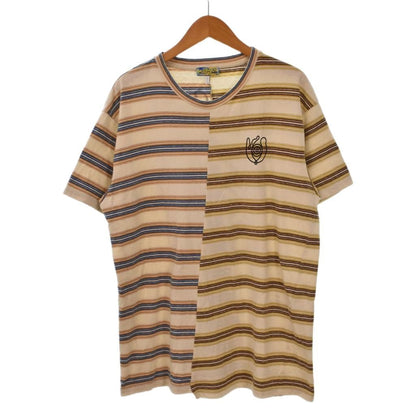 Loewe Eln Stripe Asymmetric T-Shirt Short Sleeve Striped Pattern Logo Back