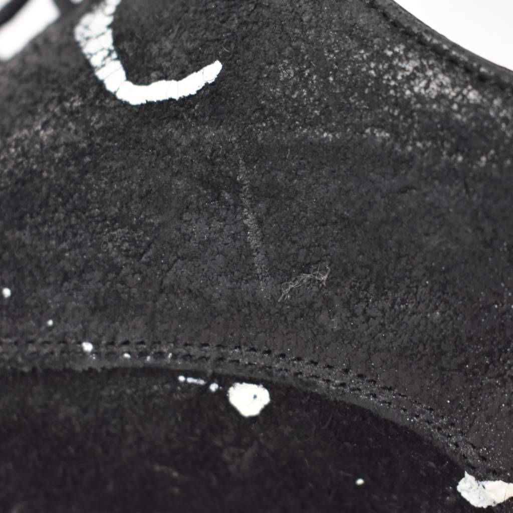 Dolce & Gabbana Derby Shoes Dress Leather Painted Pointed Toe 8.5 Black White — view 8