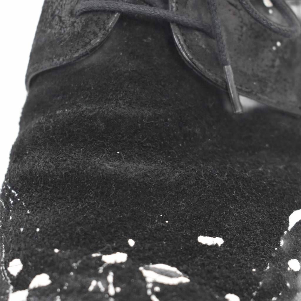 Dolce & Gabbana Derby Shoes Dress Leather Painted Pointed Toe 8.5 Black White — view 7