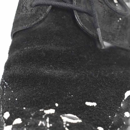 Dolce & Gabbana Derby Shoes Dress Leather Painted Pointed Toe 8.5 Black White — view 7