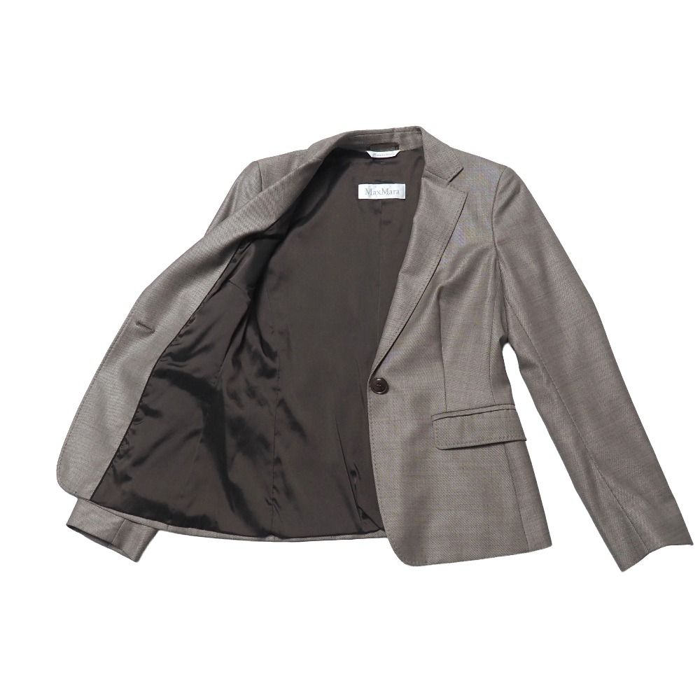 Max Mara Pants Suit 38 36 Tailored Leather Single Jacket Trousers — view 5