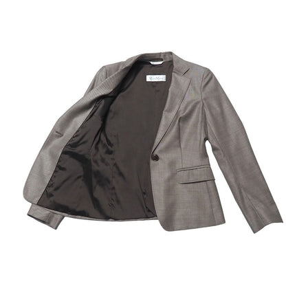 Max Mara Pants Suit 38 36 Tailored Leather Single Jacket Trousers — view 5