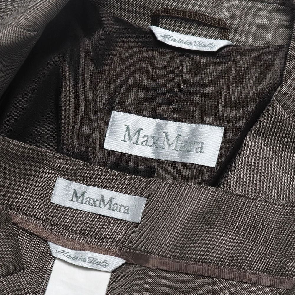 Max Mara Pants Suit 38 36 Tailored Leather Single Jacket Trousers — view 8