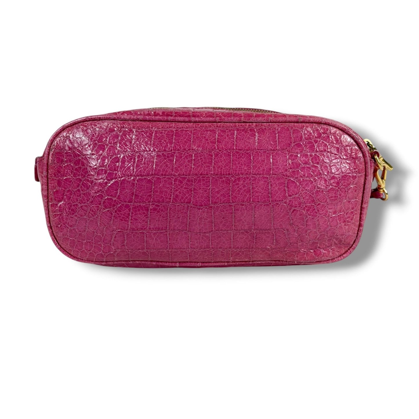 Miu Miu Miu Croco Embossed Leather Mini Shoulder Bag Pink Pochette Gold Charm — view 5