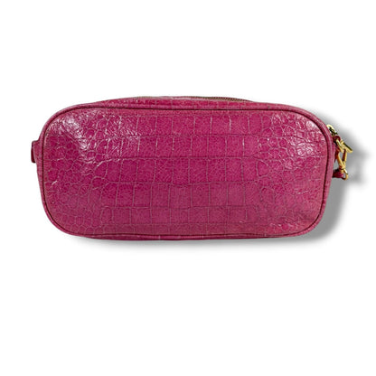 Miu Miu Miu Croco Embossed Leather Mini Shoulder Bag Pink Pochette Gold Charm — view 5