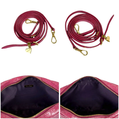 Miu Miu Miu Croco Embossed Leather Mini Shoulder Bag Pink Pochette Gold Charm — view 8