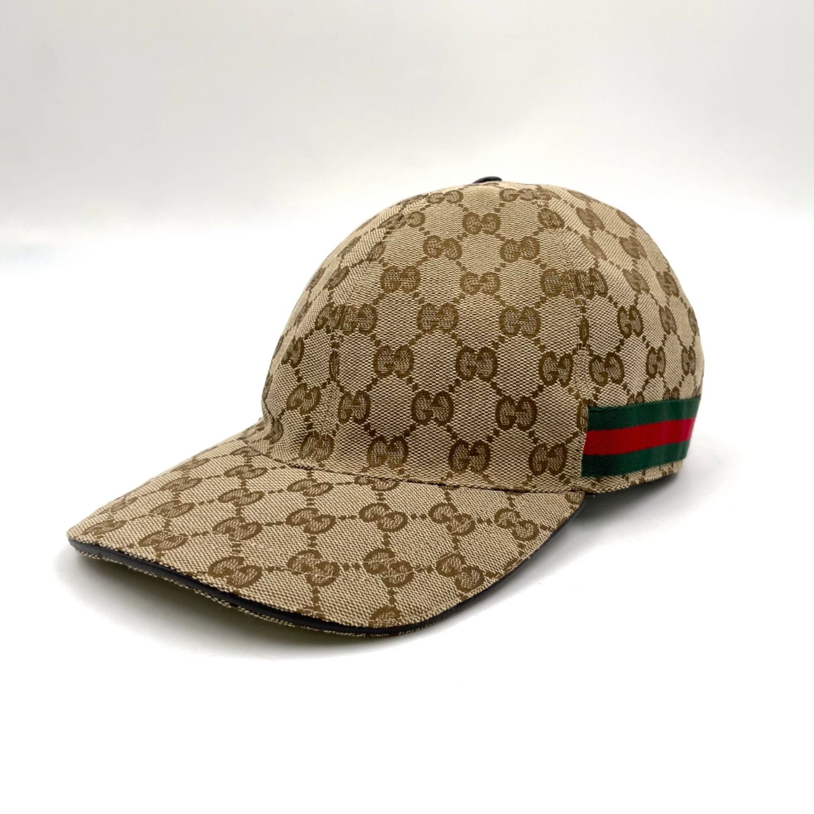 Gucci GG Canvas Brown Hat Silver