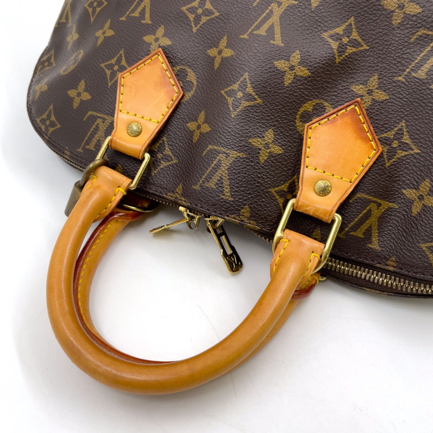 Louis Vuitton Alma PM Monogram Leather Brown Light Handbag Gold — view 5