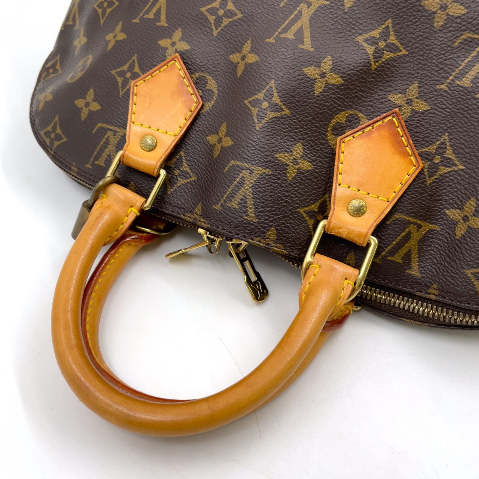 Louis Vuitton Alma PM Monogram Leather Brown Light Handbag Gold — view 5