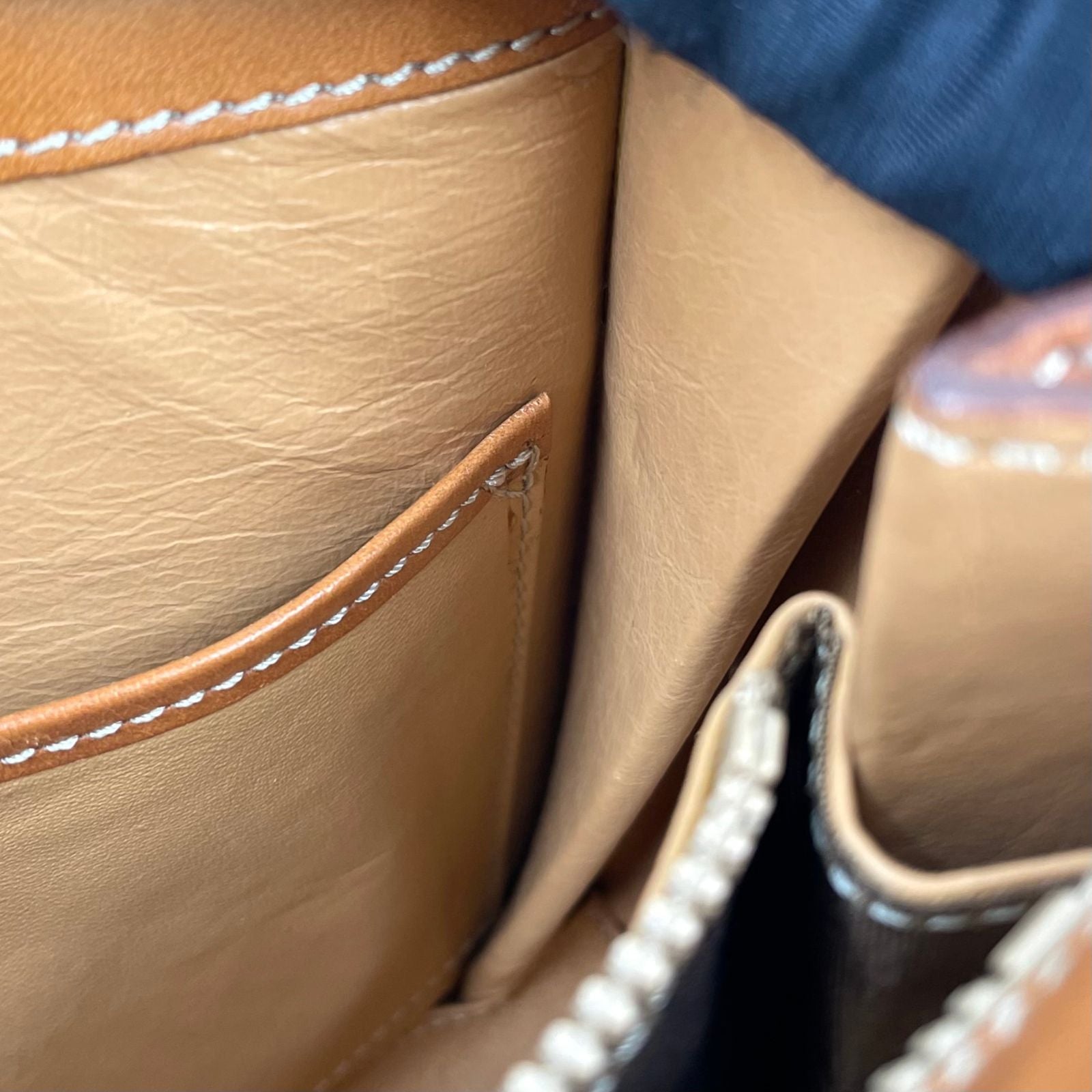 Celine Macadam Pattern Turnlock 2-Way Shoulder Leather Brown Handbag Gold — view 9