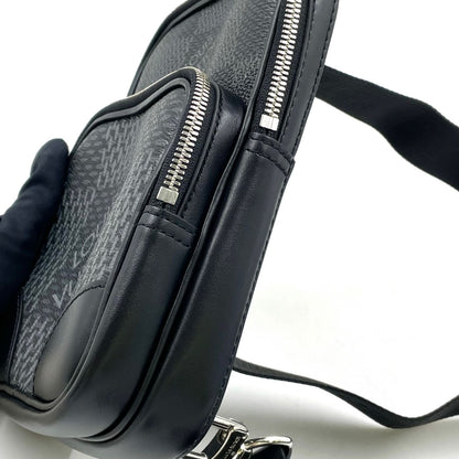 Louis Vuitton Amazon Sling Bag Damier Graphite Leather Black Silver — view 8