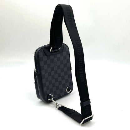 Louis Vuitton Amazon Sling Bag Damier Graphite Leather Black Silver — view 2