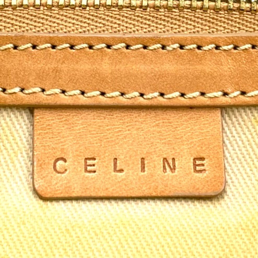 Celine C Macadam Leather Canvas Red Handbag Gold — view 3