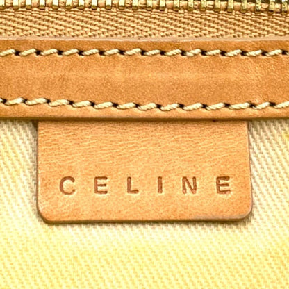 Celine C Macadam Leather Canvas Red Handbag Gold — view 3