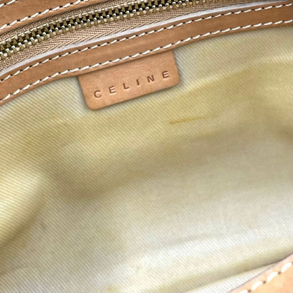 Celine C Macadam Leather Canvas Red Handbag Gold — view 5