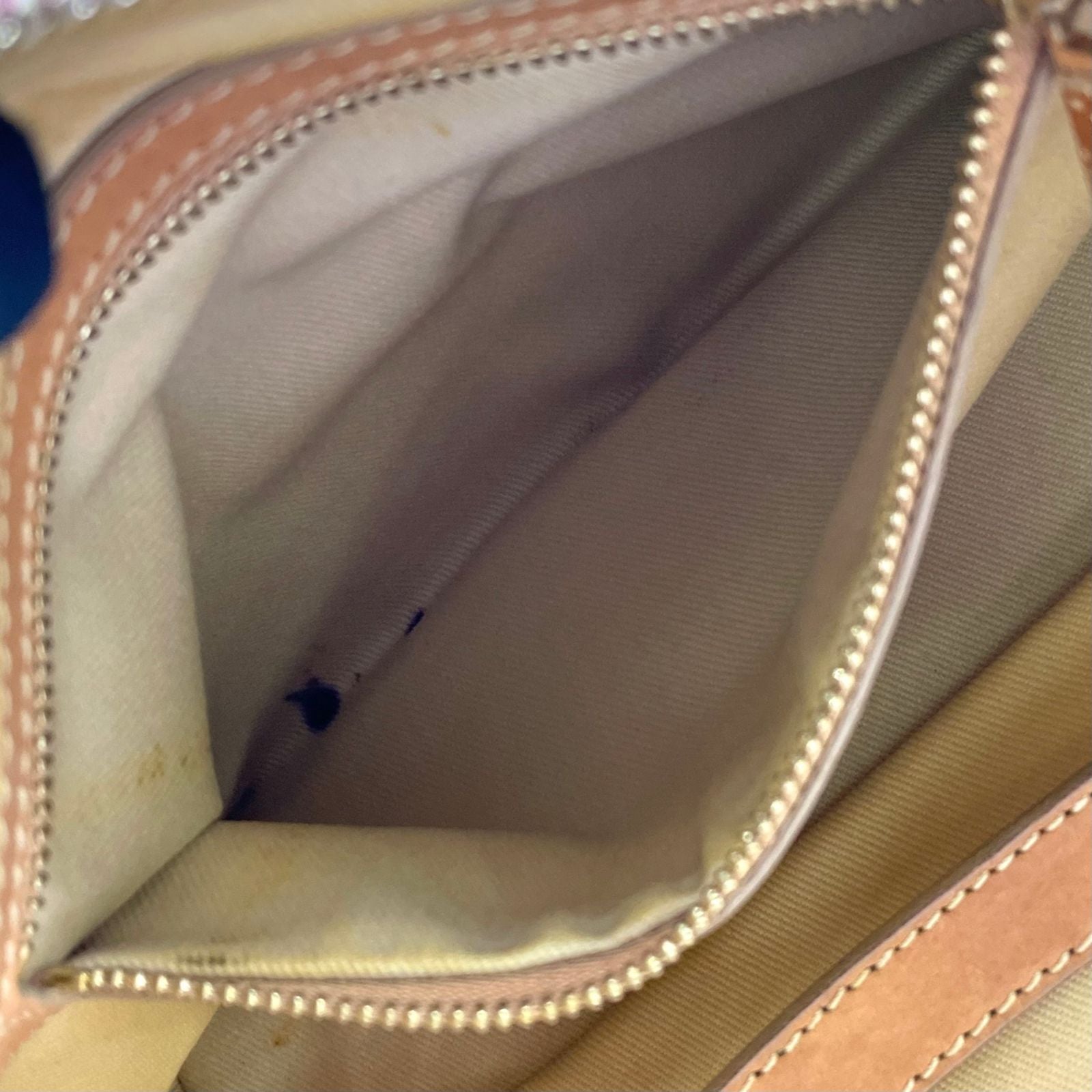 Celine C Macadam Leather Canvas Red Handbag Gold — view 6