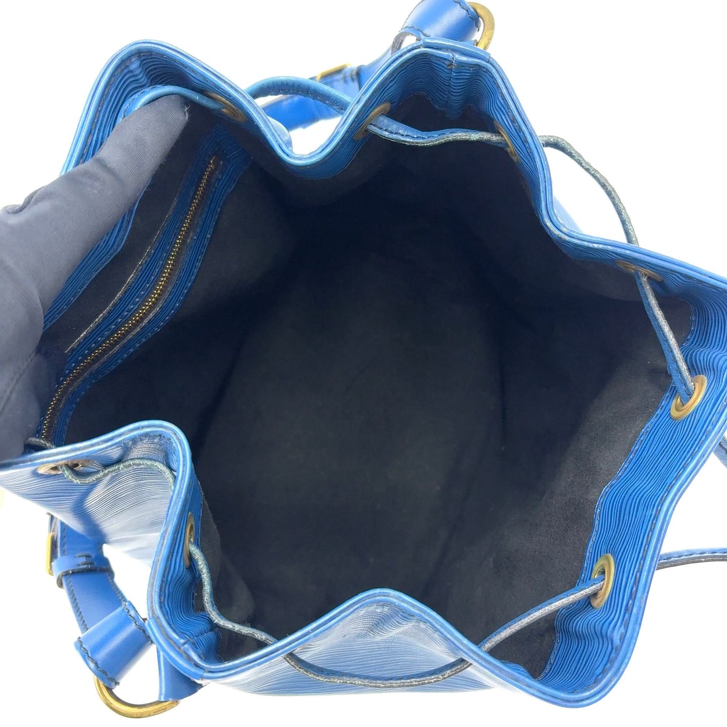 Louis Vuitton Petit Noe Epi Toledo Blue Leather Shoulder Bag Gold — view 3