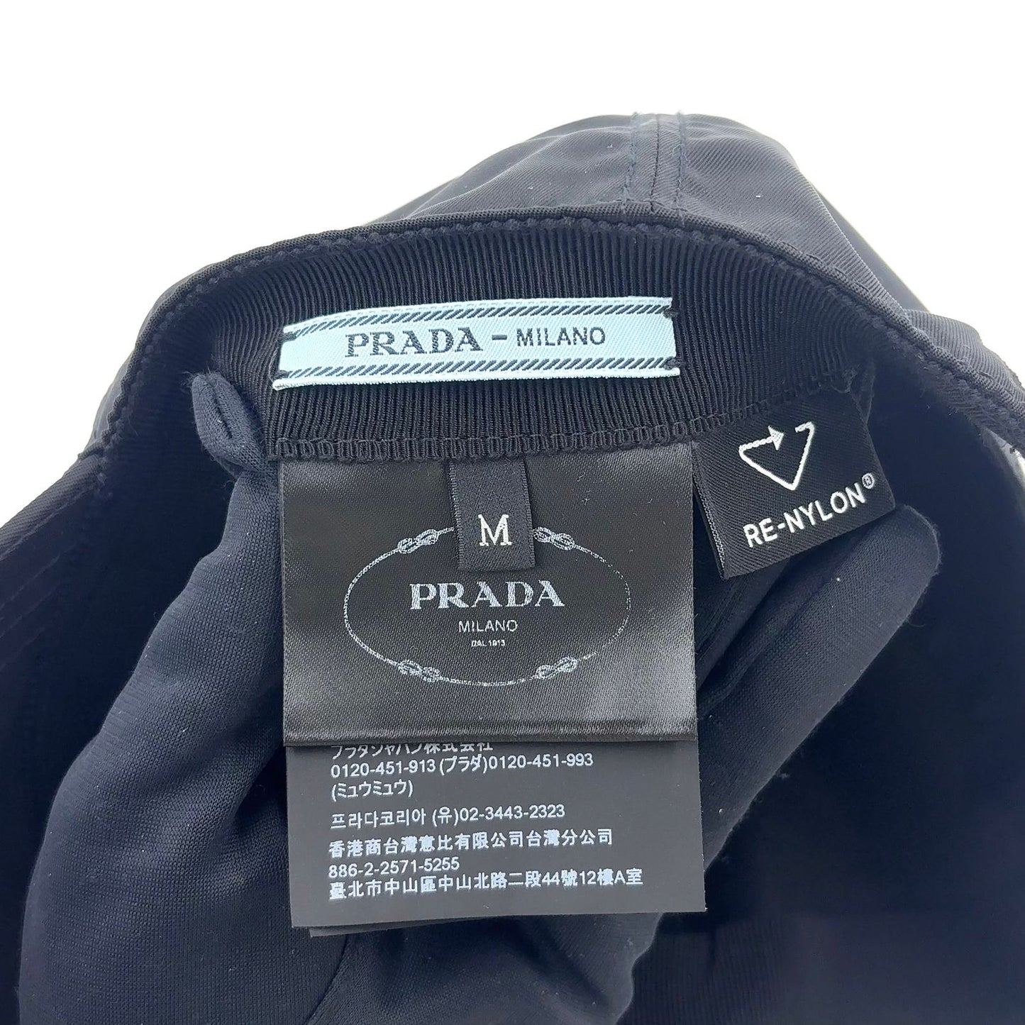 Prada Triangle Logo Nylon Black Hat — view 4