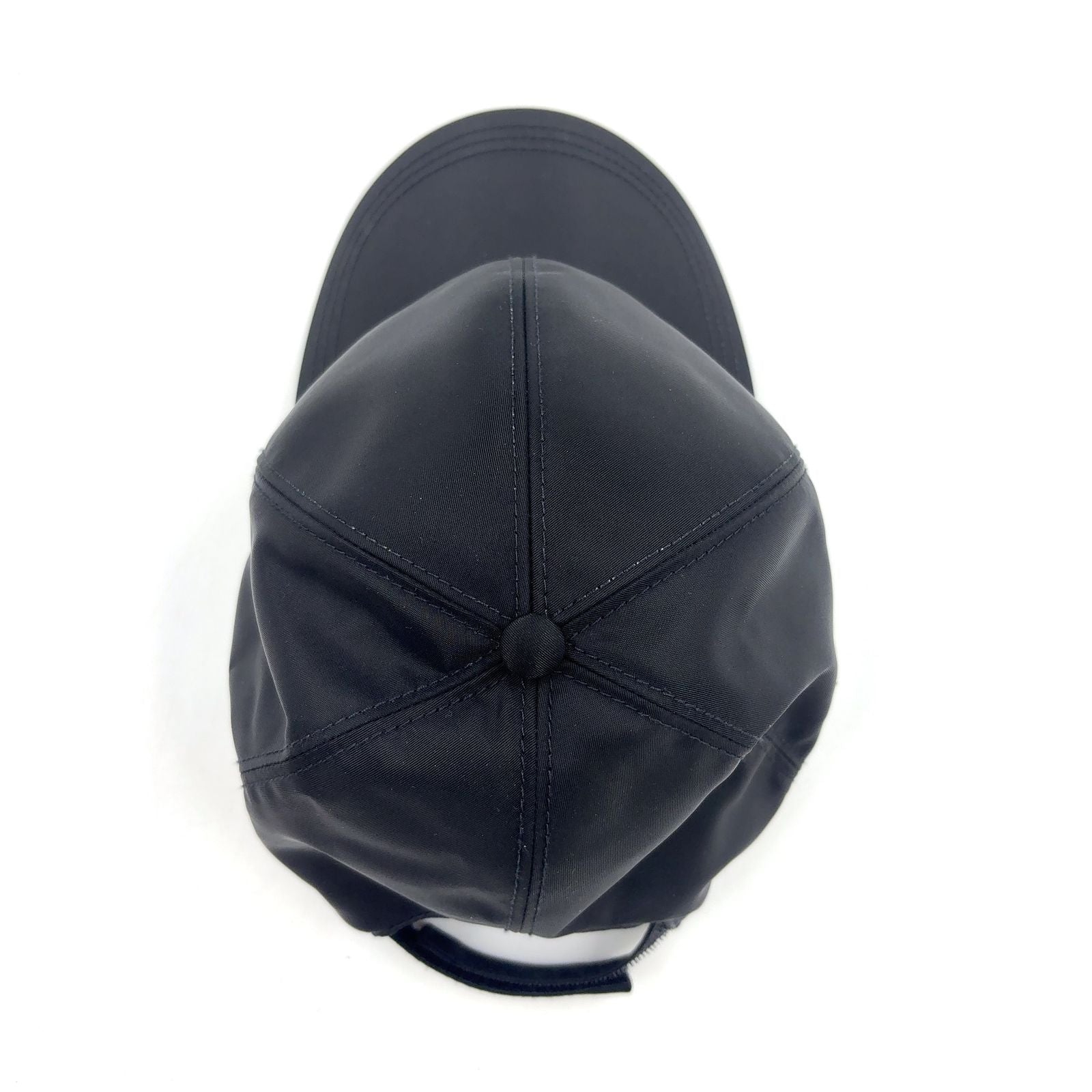 Prada Triangle Logo Nylon Black Hat — view 8