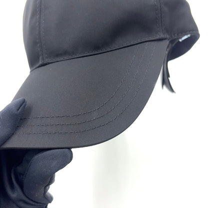 Prada Triangle Logo Nylon Black Hat — view 9