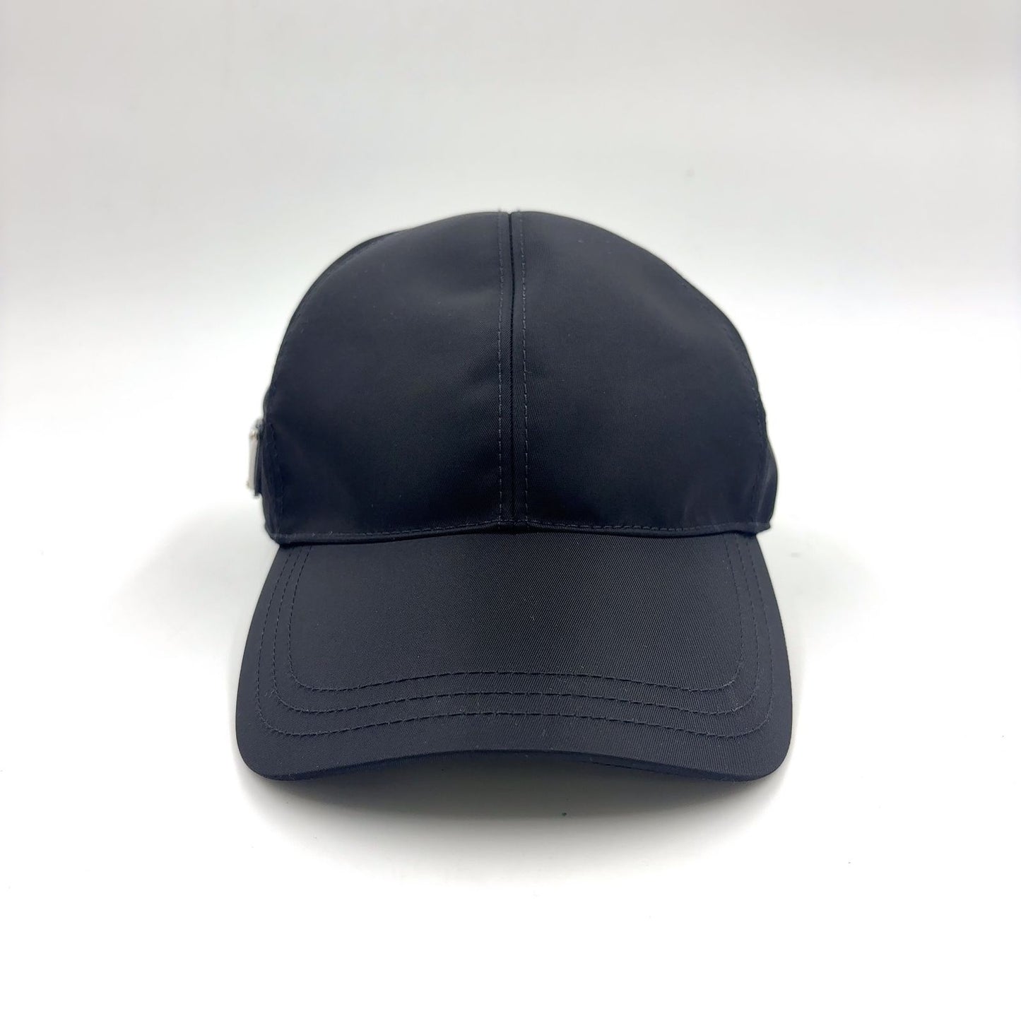 Prada Triangle Logo Nylon Black Hat — view 2