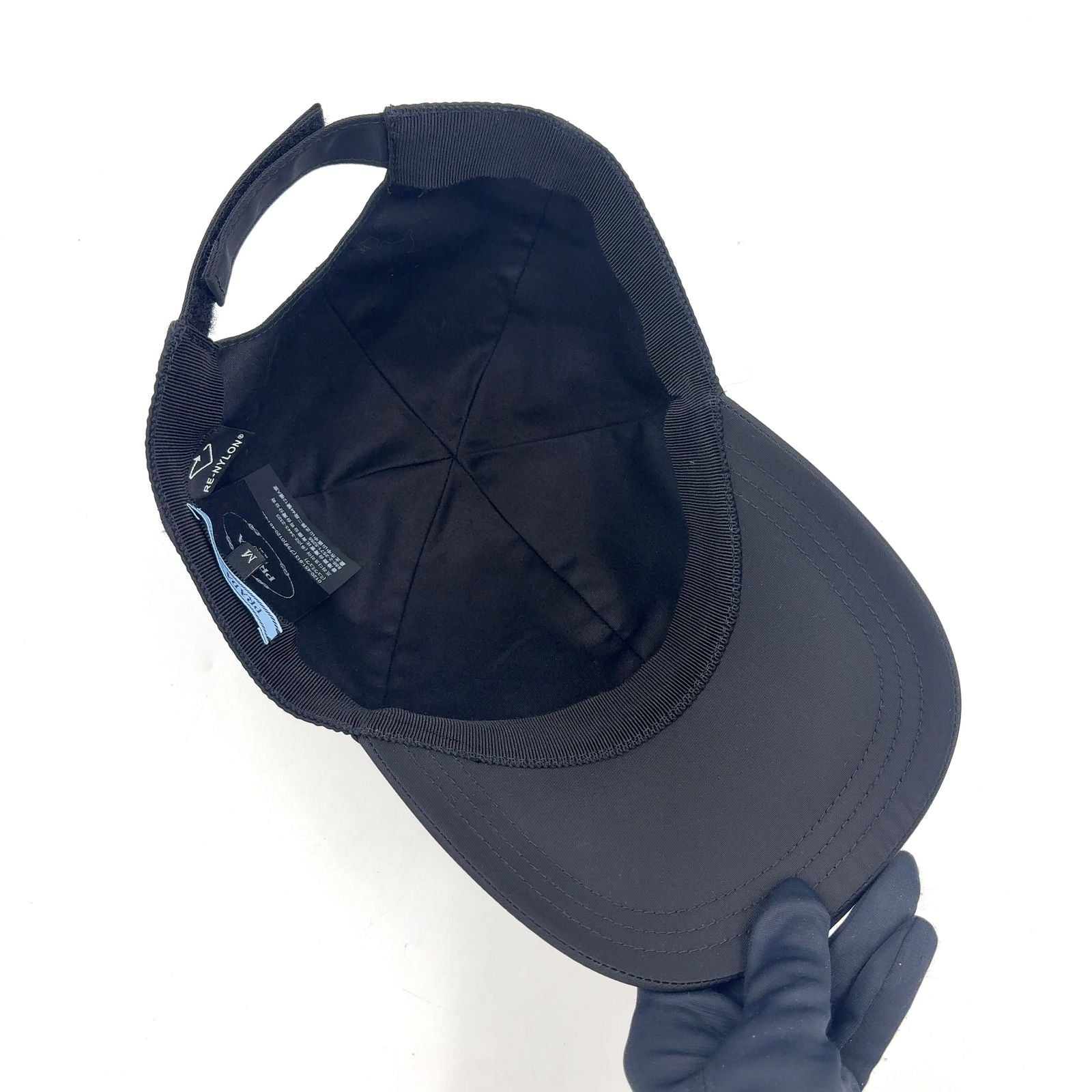 Prada Triangle Logo Nylon Black Hat — view 3