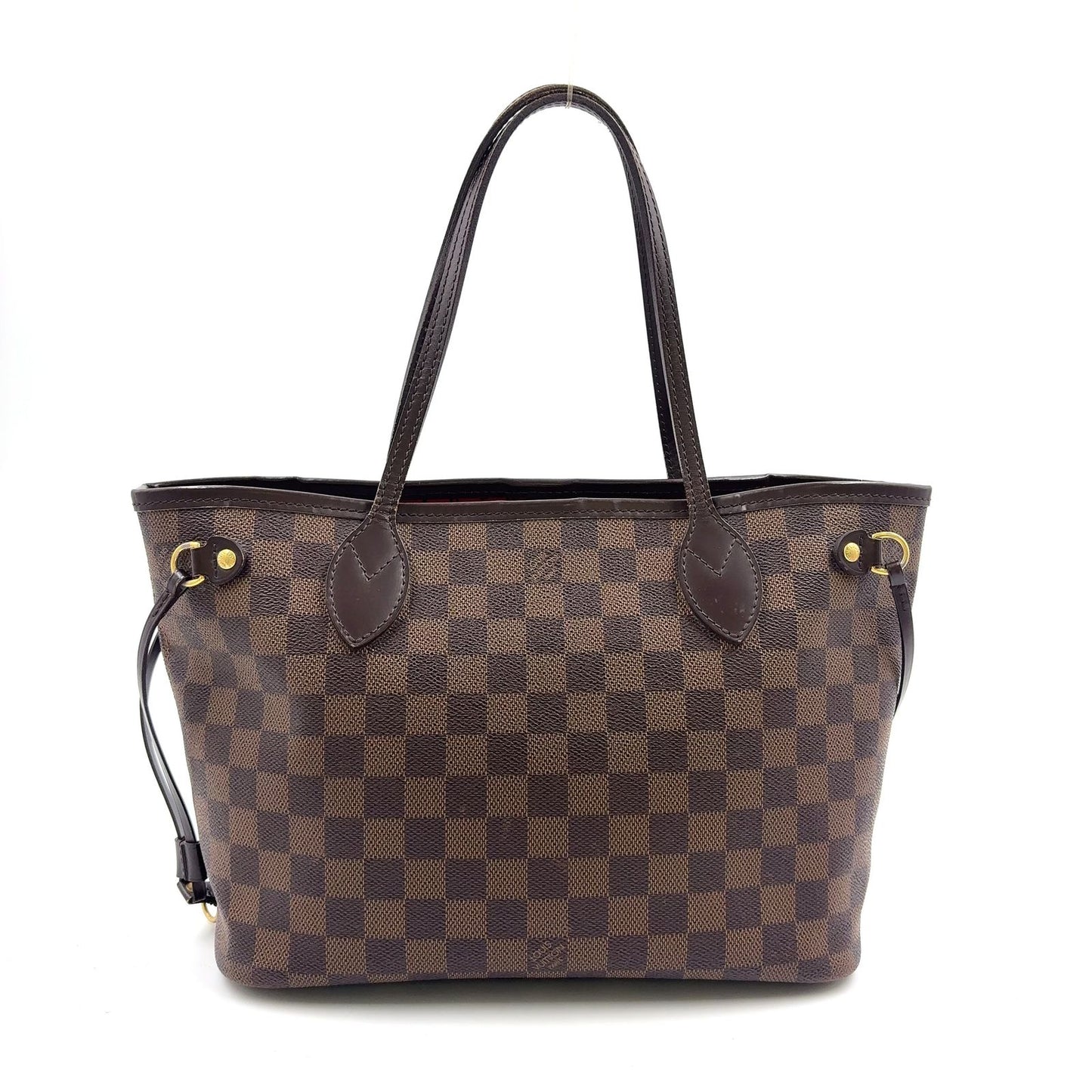 Louis Vuitton Neverfull PM Damier Ebene Leather Brown Tote Gold