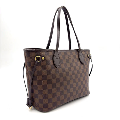Louis Vuitton Neverfull PM Damier Ebene Leather Brown Tote Gold — view 2