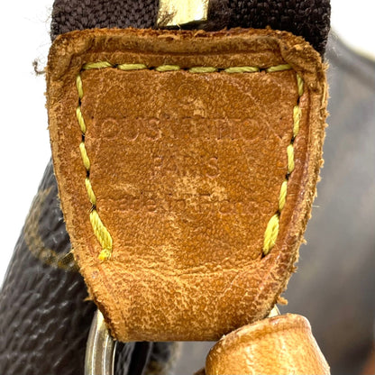 Louis Vuitton Pochette Monogram Leather Brown Handbag Gold — view 4