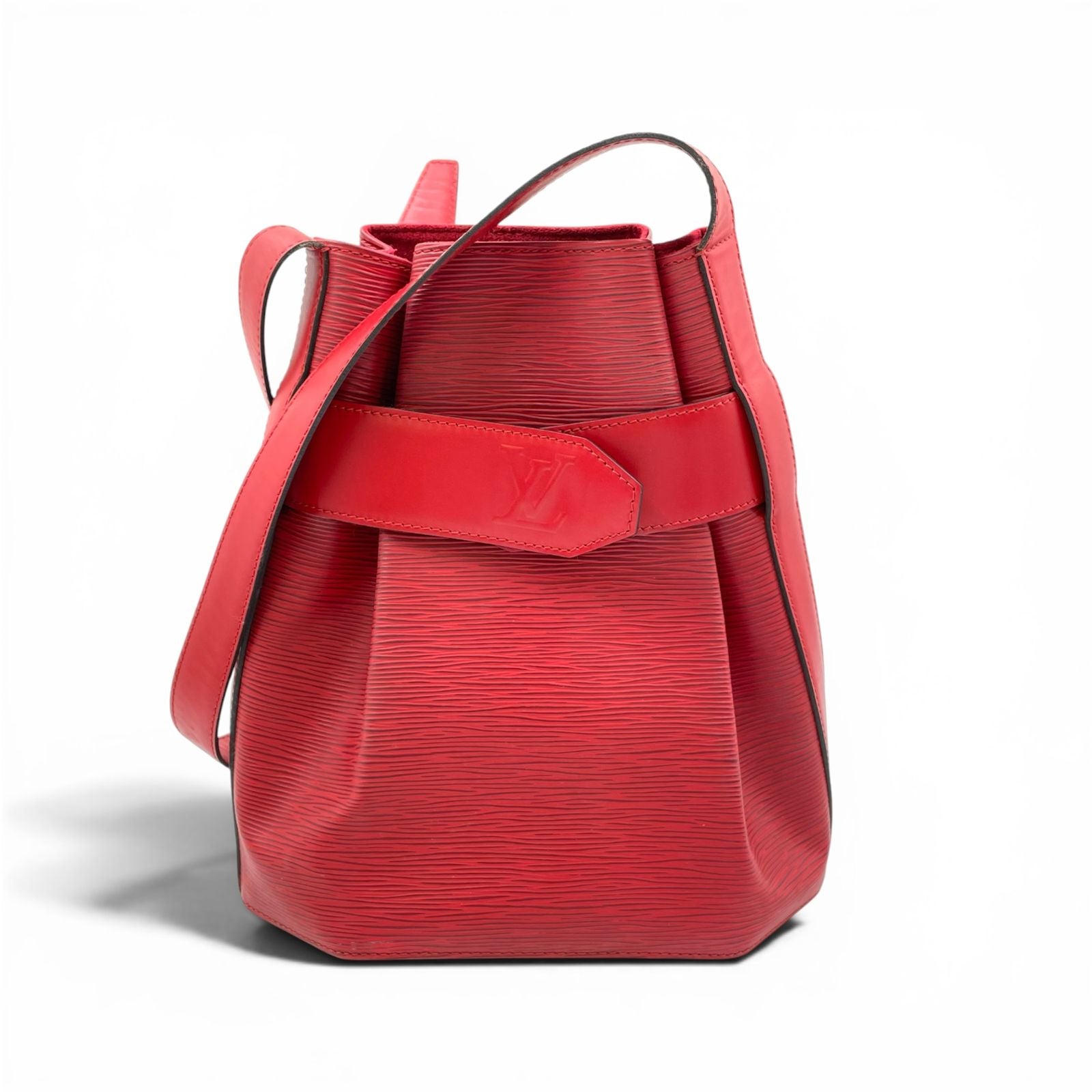 Louis Vuitton Sac Depot Epi Castilian Red Leather Shoulder Bag