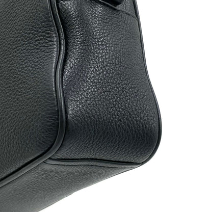 Prada Gold Logo Leather Black Shoulder Bag — view 8