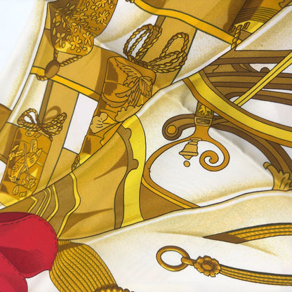 Hermes Soleil de Soie Carre 90 Silk Gold Multicolor Scarf — view 8