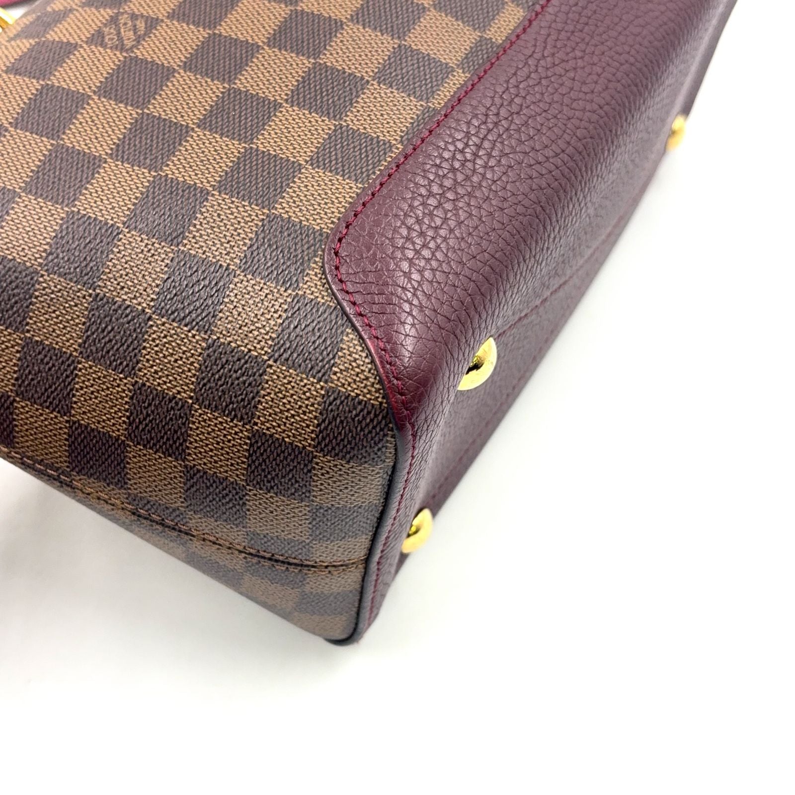 Louis Vuitton Hyde Park Damier Ebene Fuchsia Leather Purple Brown Handbag — view 9