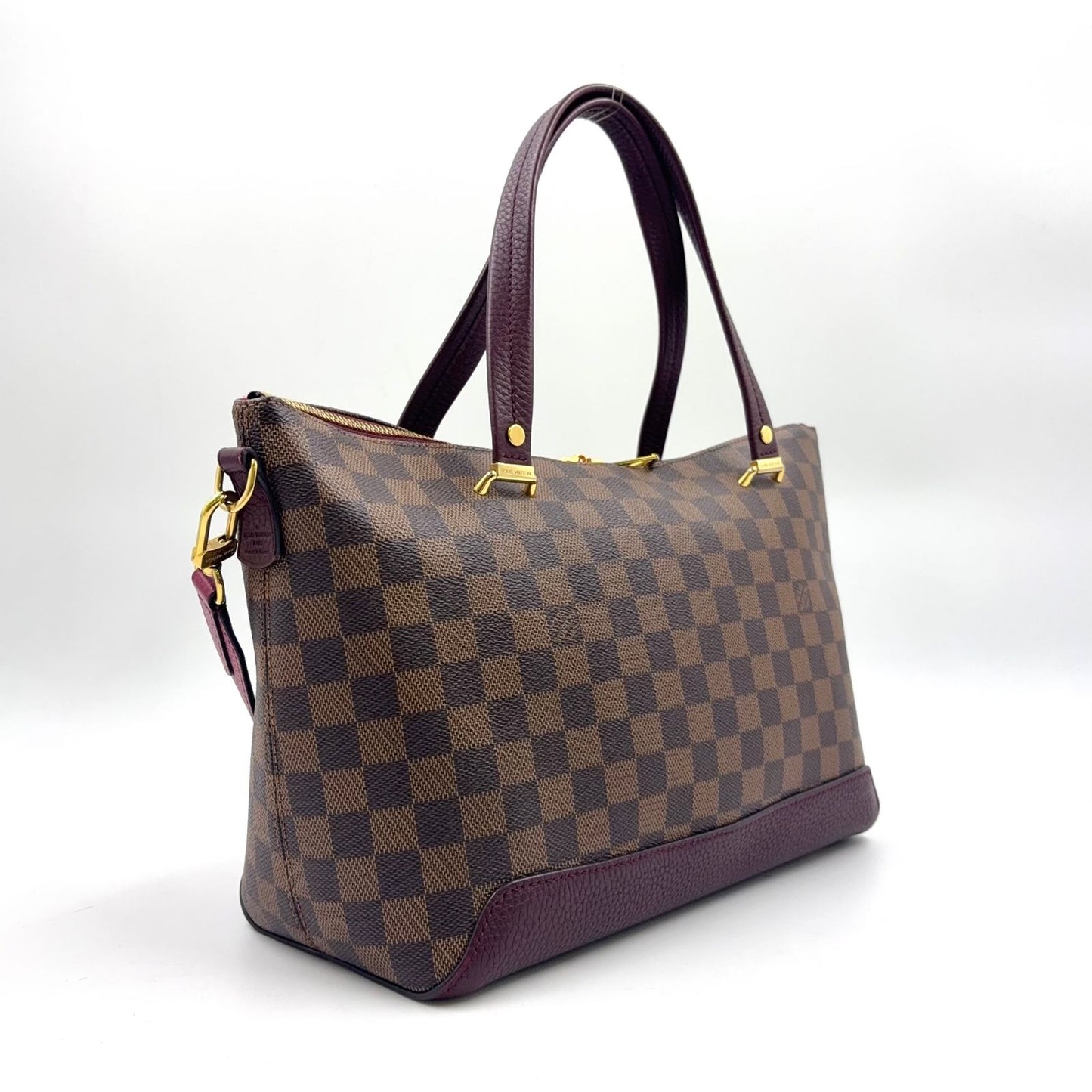Louis Vuitton Hyde Park Damier Ebene Fuchsia Leather Purple Brown Handbag — view 2