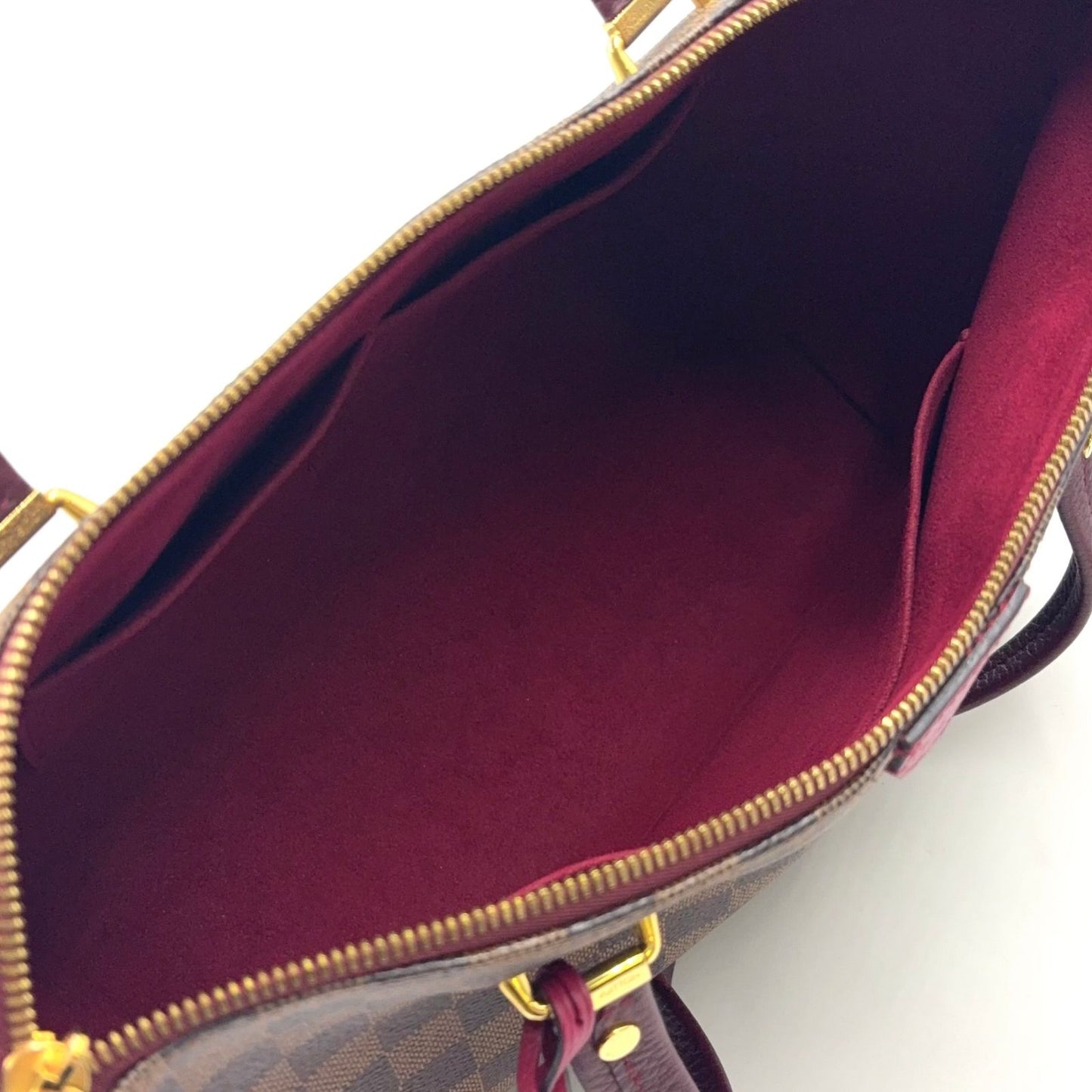 Louis Vuitton Hyde Park Damier Ebene Fuchsia Leather Purple Brown Handbag — view 3
