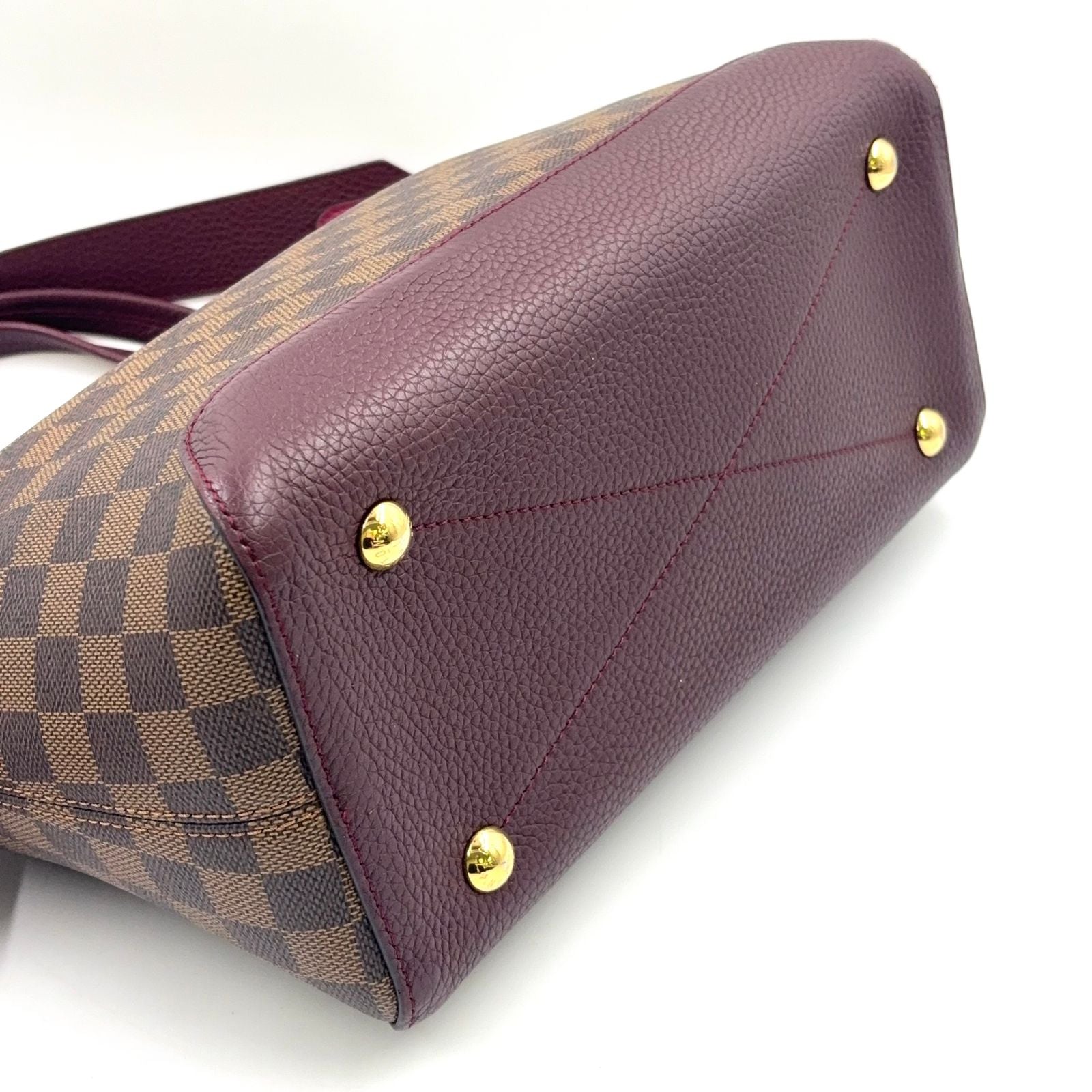Louis Vuitton Hyde Park Damier Ebene Fuchsia Leather Purple Brown Handbag — view 8