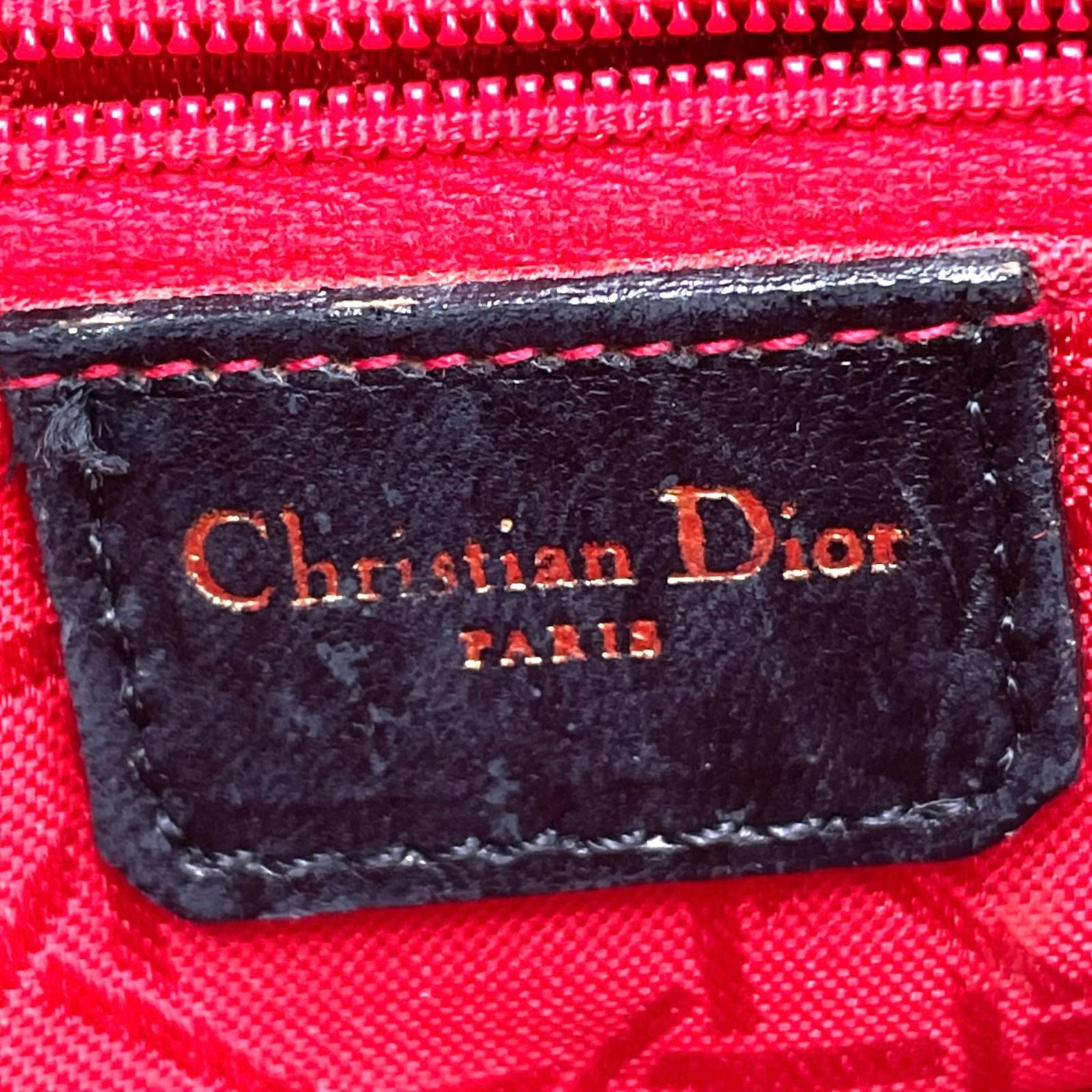 Dior Lady Lambskin Black Handbag Gold — view 4