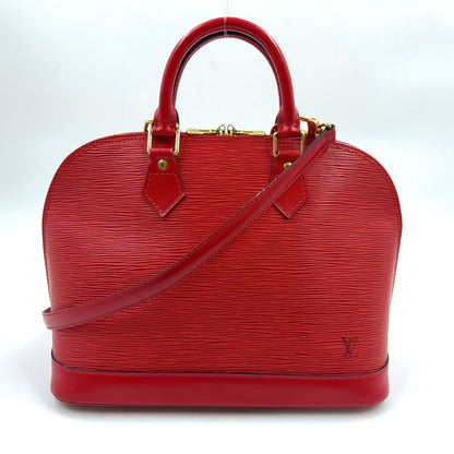 Louis Vuitton Alma Epi Castilian Red Leather Handbag Gold