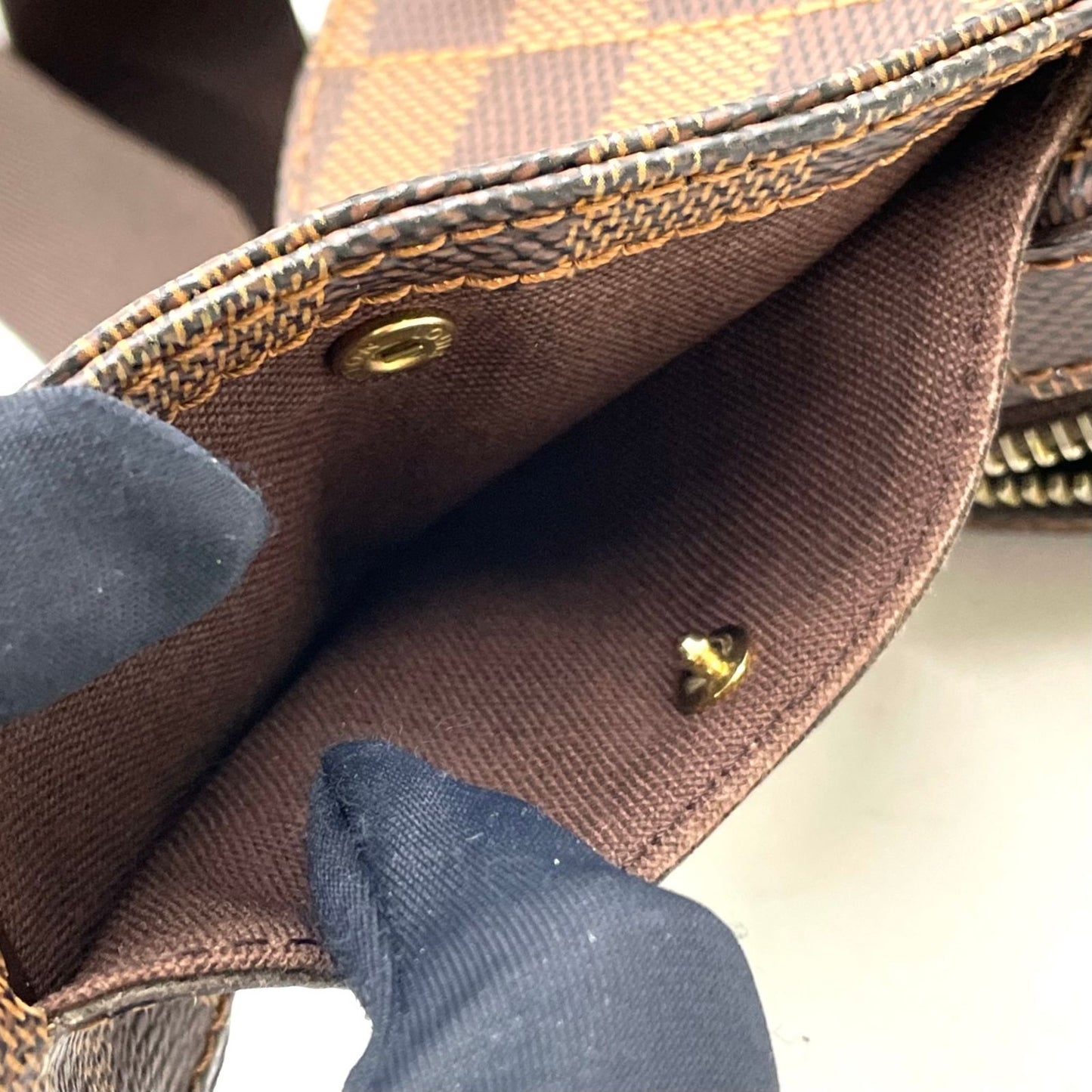 Louis Vuitton Damier Geronimos Brown Belt Bag Gold — view 5