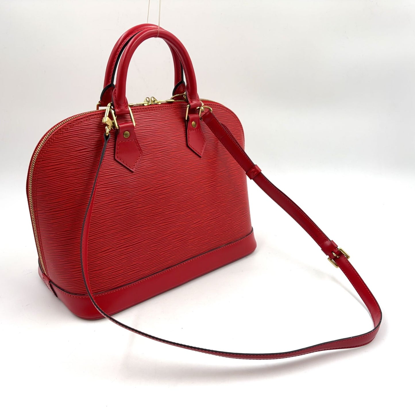 Louis Vuitton Alma Epi Castilian Red Leather Handbag Gold — view 2