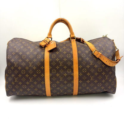 Louis Vuitton Keepall 60 Monogram Leather Brown Boston Bag Gold