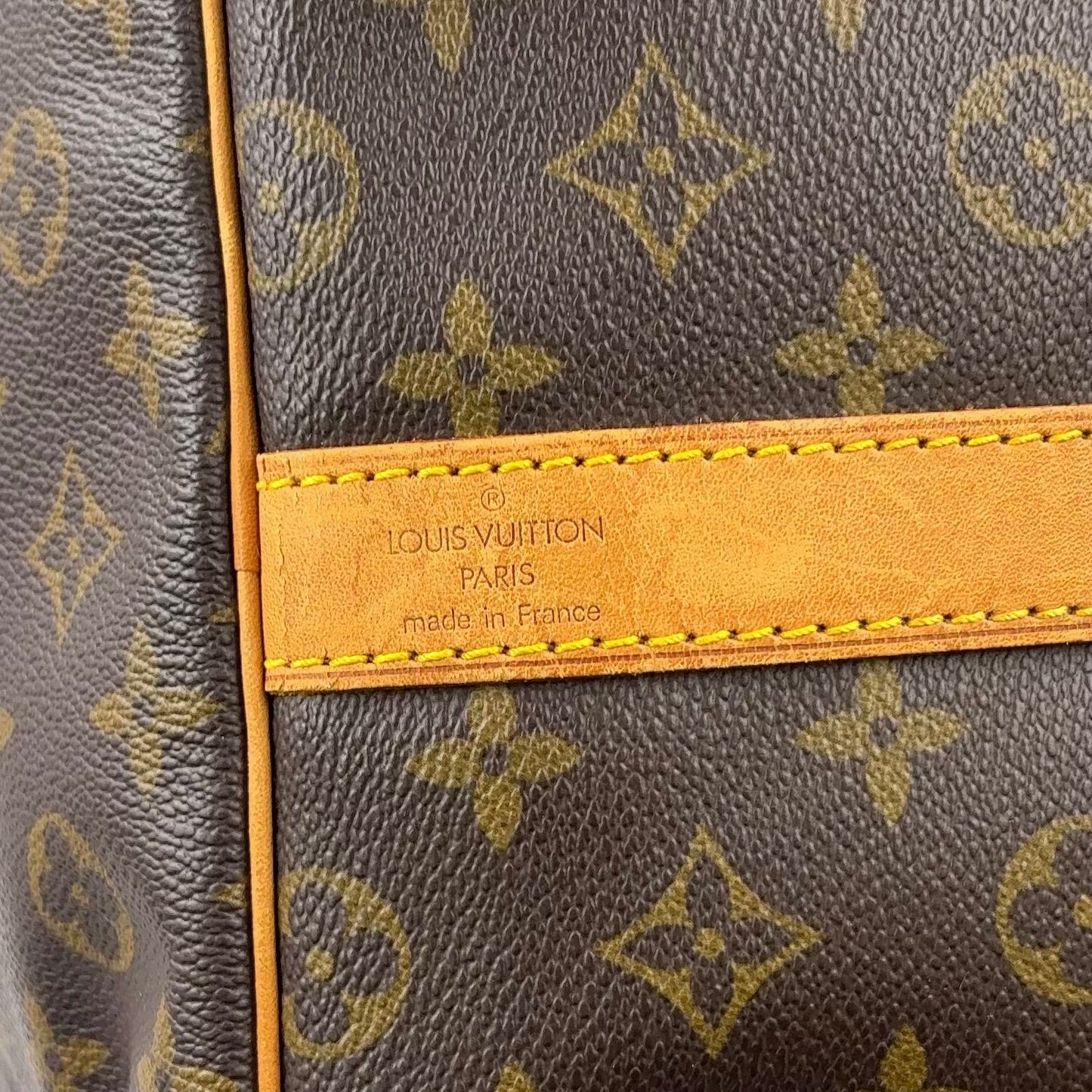 Louis Vuitton Keepall 60 Monogram Leather Brown Boston Bag Gold — view 4