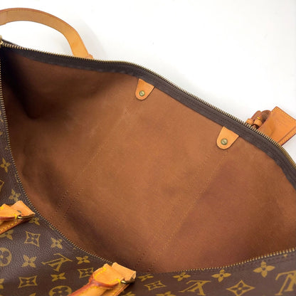 Louis Vuitton Keepall 60 Monogram Leather Brown Boston Bag Gold — view 5