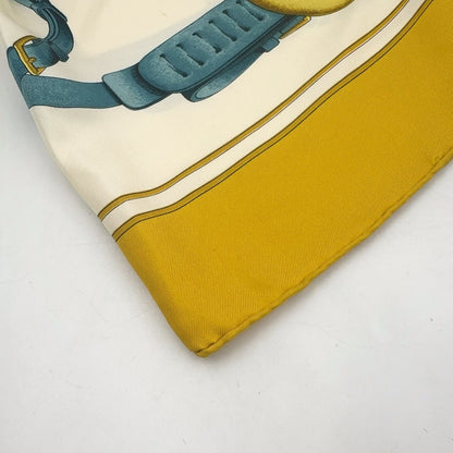 Hermes Carre 90 Silk Yellow Multicolor Scarf — view 7