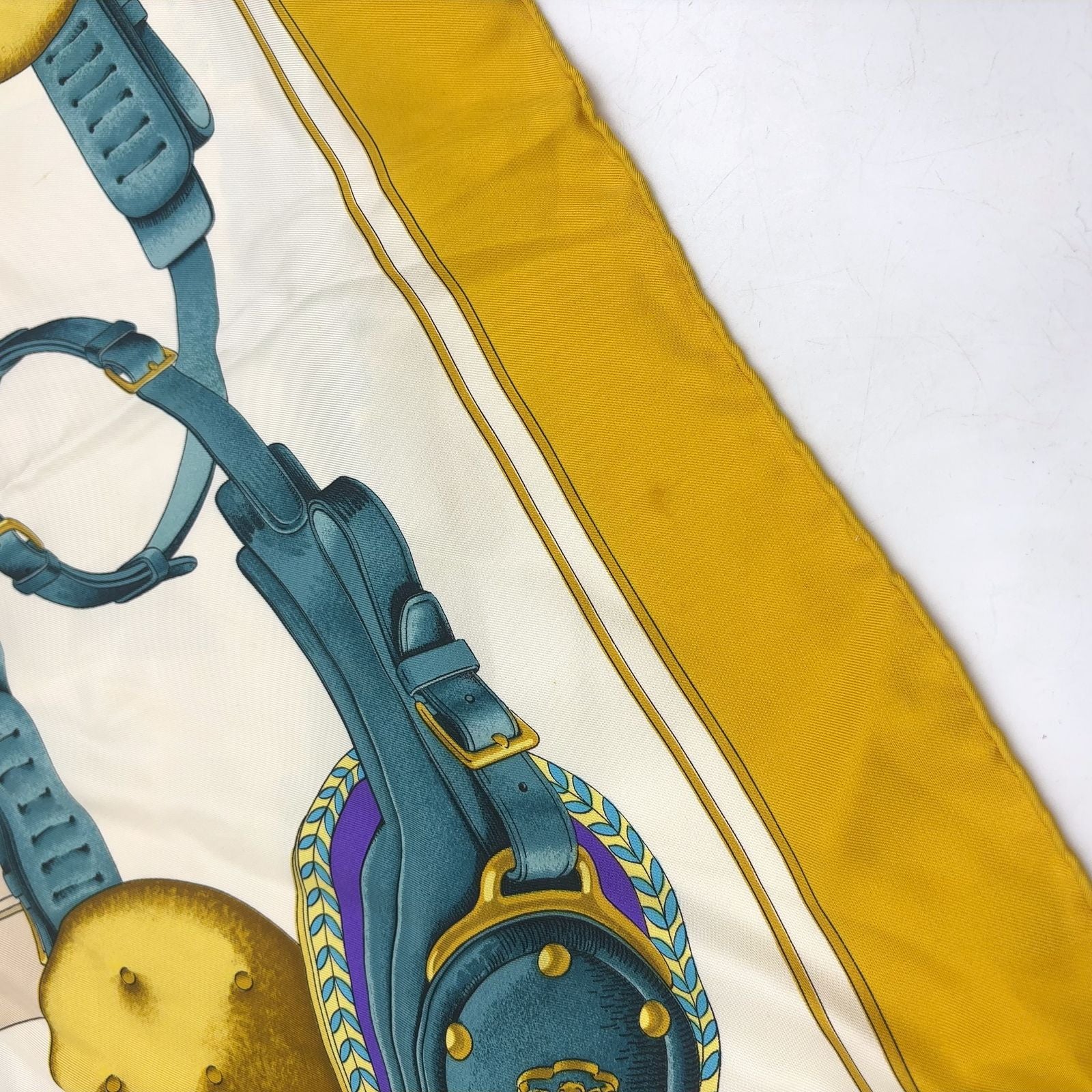 Hermes Carre 90 Silk Yellow Multicolor Scarf — view 5