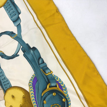 Hermes Carre 90 Silk Yellow Multicolor Scarf — view 5