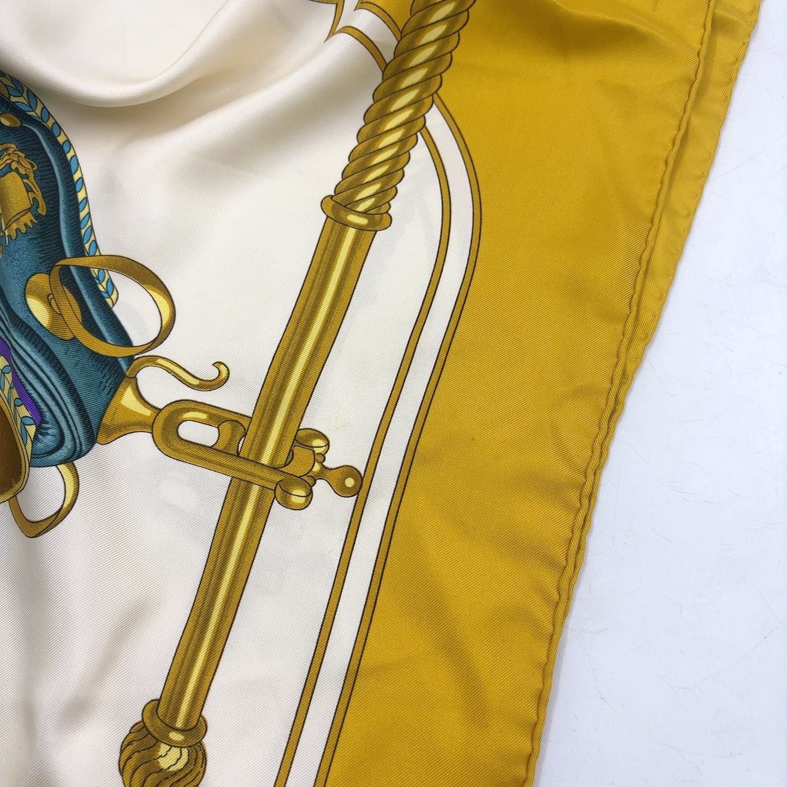 Hermes Carre 90 Silk Yellow Multicolor Scarf — view 8