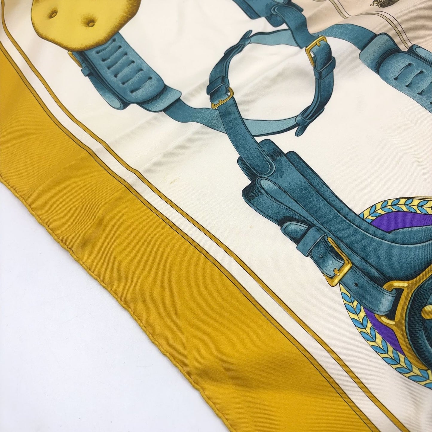 Hermes Carre 90 Silk Yellow Multicolor Scarf — view 6